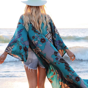 Long Sally Boho Chiffon cardigan for Beach