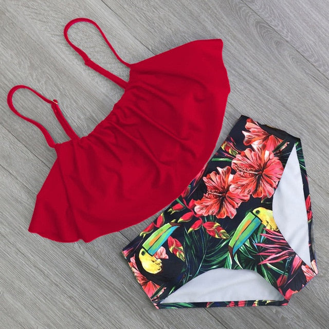 Dianas Ruffle Off Shoulder Bikini